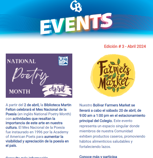 🗓️ April Events and Activities